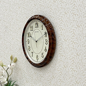 Đồng hồ treo tường Rhythm CMG712NR06 - Kt 32.2 x 39.0 x 5.3cm, 900g Vỏ nhựa giả gỗ