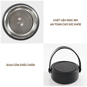 Hộp cơm giữ nhiệt Lebenlang LBL3038, cà men dung tích 700ml, chất liệu inox 304, kèm muỗng - hàng chính hãng 