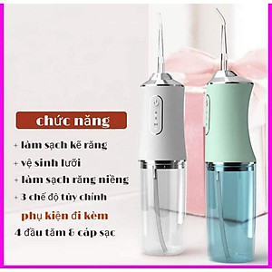 Máy tăm nước vệ sinh răng miệng cực sạch công nghệ Châu Âu - Máy Tăm nước siêu sạch Oral Irrigator kèm 4 đầu phun Nữ Women