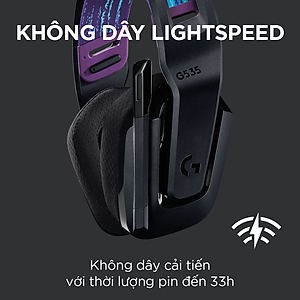 Tai nghe game không dây Lightspeed Logitech G535  - Trọng lượng nhẹ, âm thanh nổi, tương thích PC, PS4, PS5, Mic gấp để tắt tiếng - Hàng chính hãng