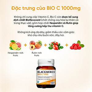 Viên Uống Bổ Sung Vitamin C Blackmores Bio C Hộp 31 viên 1000mg Hỗ Trợ Tăng Đề Kháng, Sáng Da