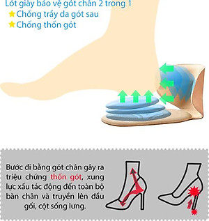 Combo 01 cặp lót mũi giày cao su non và 01 cặp lót gót chân 2 trong 1 - buybox - BBPK09&50