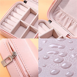 Hộp Đựng Trang Sức Mini Cho Nữ, Đựng Vòng Cổ Nhẫn Bông Tai Hộp Đựng Đồ Trang Sức Có Khóa Kéo