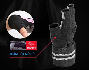 Găng tay nửa ngón tập gym, tập tạ Aolikes AL113B (1 đôi)