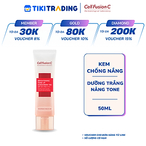 [Tặng giấy thấm dầu] Kem Chống Nắng Dưỡng Trắng Nâng Tone Da Cell Fusion C Brightening Tone Up Sunscreen 100 SPF50+/ PA ++++ (50ml)