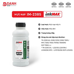 COMBO 5 BÌNH-Mực nạp Brother TN 2280/2385/2325/2240 HL1111/1511/2321/2340/2360/2361/2240/2280/2380/MFC1601/2701/2720/2740/7060/7360-InkMAX IM 2385-HÀNG CHÍNH HÃNG