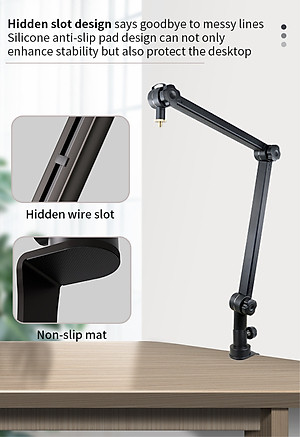 Chân Micro Kẹp Bàn Boom Arm Dr.Mic 2B (Chuyên Nghiệp) - Giá Đỡ Đế Mic Stand Microphone Thu Âm LiveStream Hàng Chính Hãng