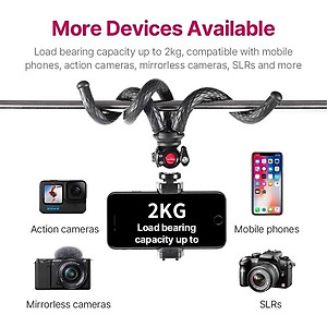 Ulanzi U-SELECT FT-01 - Tripod Bạch Tuộc Xoay 360° Cho Smartphone, Gopro, Máy Ảnh, Tải Trọng 2 Kg - Hàng Chính Hãng