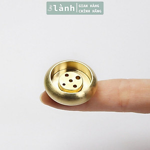Đế Cắm Nhang Trầm Hương 5-9 Lỗ Bằng Đồng Thau Nguyên Chất Hình Trống Tối Giản Phù Hợp Nhiều Kích Thước Nhang