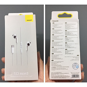 Tai nghe nhét tai jack cắm type-C  có mic Baseus Encok C17 NGCR010002 - Hàng chính hãng