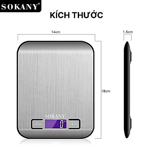 Cân tiểu ly 5kg Sokany SK-19026 màu bạc, chống nước, độ chính xác cao  - HÀNG CHÍNH HÃNG - DELIYA
