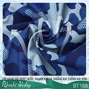 Bộ bơi cỡ lớn cho bé trai mập béo, quần 2 lớp chống lộ rộng rãi có túi để đồ, áo thiết kế riêng thoải mái hơn cho bé big size | BT188