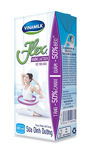 Thùng 48 Hộp Sữa tiệt trùng Vinamilk Flex không Lactose 180ml