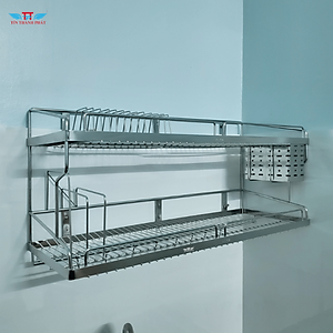 Kệ chén bát 2 tầng đa năng inox 304 Tín Thành Phát – Đựng chén đĩa ngăn nắp, tiết kiệm không gian
