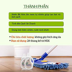Nước lau sàn Hữu cơ Ecocare đuổi muỗi tinh dầu Sả chanh 2000ml 