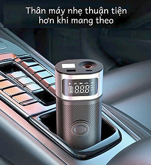 Máy Bơm Lốp Không Dây Công Suất Lớn 150PSI 9A 96W Vỏ Hợp Kim Nhôm Kiêm Sạc Dự Phòng Powerbank Tự Động Ngắt Khi Đủ Hơi