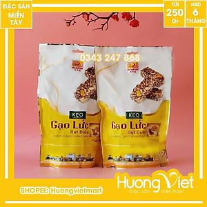 Đặc Sản Sóc Trăng - Kẹo Gạo Lức Hạt Điều Cao Cấp Tân Huê Viên 250G, Kẹo Gạo Lứt Sóc Trăng