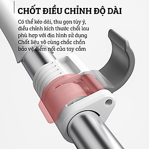 Cây Lau Nhà Thông Minh Hợp Kim Cao Cấp, Chổi Lau Nhà 360 Độ Lau Sạch Vắt Khô DAMAS CT2 - Bản Lau To Giúp Lau Sạch Nhanh Chóng, Khớp Xoay 180 Độ Linh Hoạt - Tự Động Gấp Gọn Tiện Lợi, Tích Hợp Thanh Lược Chải Làm Sạch Bông Lau Dễ Dàng Mà Không Cần Động Tay