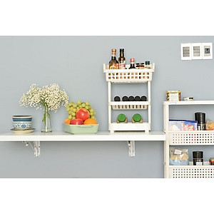 Kệ Đa Năng 3 Tầng Bằng Nhựa Cao Cấp Nachi Plus Inochi Nhật Bản - Dùng Trong Nhà Bếp, Phòng Tắm, Phòng Ngủ (298 x 190 x 376 mm)