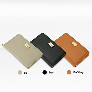 Ví nữ da thật cầm tay, ví da nam nữ nhiều ngăn, đựng vừa passport tích hợp công nghệ RFID Blocking IDIGO FW1 - 4311