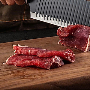 Dao Nhật K03 - đen mũi vuông ,dao bếp thiết kế gợn sóng ,giảm mút dính lưỡi dao thép không rỉ , sắc bén ,cán dao bọc cao su êm ái , chắc chắn chống trơn trượt