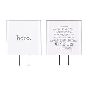 Củ Sạc 3 Cổng USB Hoco C15 Màn Hình LED - Hàng Nhập Khẩu