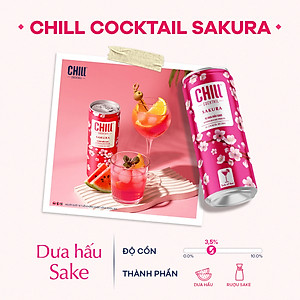 Thùng 12 lon Chill Cocktail mix 10 vị (330ml/lon)