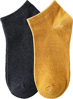 Combo 5 Đôi Tất , Vớ Nam / Nữ Cổ Ngắn Trơn Siêu Mềm Mại Nhiều Màu