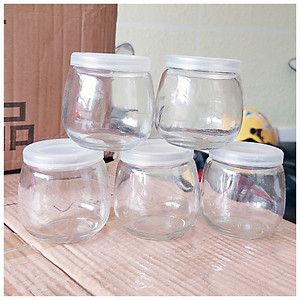 Hũ thủy tinh làm sữa chua 200ml dáng béo bụng , hũ thủy tinh đựng hương liệu, mật ong, làm sữa chua