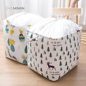 Túi Bạt Đựng Quần Áo, Chăn Mền, Chống Thấm Nước - Hàng Loại 1 Chính Hãng MINIIN -Sọt Đựng Đồ Gấp Gọn Đa Năng Cỡ Đại 50x40x50cm - 100 Lít Siêu To