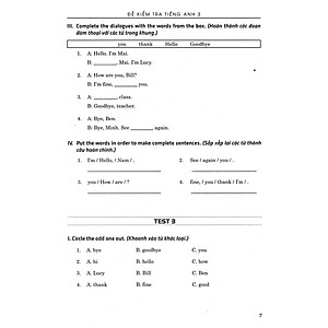 Sách Đề Kiểm Tra Tiếng Anh Lớp 3 ( Dùng Chung Cho Các Bộ SGK Hiện Hành - Có Đáp Án )