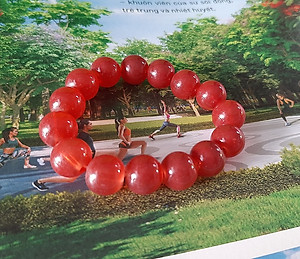 Vòng tay nam nữ giả mã não cao cấp loại size 10-12ly màu đỏ