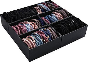 Sét 40 dây buộc tóc xuất Hàn 1 hạt HD08 hộp giấy đen