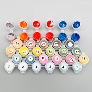 Tranh tô màu theo số sơn dầu số hóa Tranh cô bé ngồi đọc sách CN0946