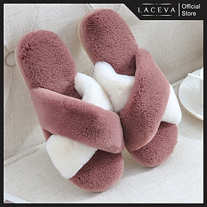 Dép Bông Đi Trong Nhà Đế Cao Su Đúc Cao Cấp LACEVA DP95
