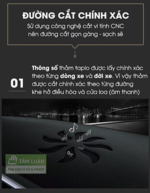 Thảm taplo xe ô tô da carbon Tâm Luân chống nắng và chống nóng không thấm nước (26 dòng xe - đời xe)