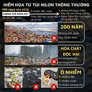 Túi rác, túi đựng rác tự hủy sinh học DandiHome có dây rút, túi rác không gây hại cho môi trường