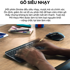 Bàn phím không dây Bluetooth Logitech MX Keys Mini - Hàng Chính Hãng