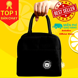 Túi đựng cơm giữ nhiệt dododios đựng hộp cơm văn phòng size lớn đơn sắc khóa kéo, tay xách tiện dụng, Túi Giữ Nhiệt Đựng Hộp Cơm 2 Ngăn – Chọn Màu Túi Giữ Nhiệt Đựng Cặp Lồng Cơm– Nhiều Màu – Chống Thấm Nước Chính Hãng dododios