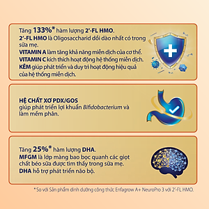 [Cho cả trẻ sinh mổ] Sữa bột Enfagrow A+ NeuroPro 3 C-Sec 800g cho trẻ từ 2-6 tuổi