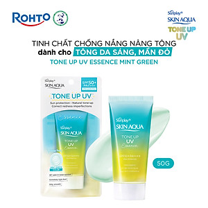 Kem chống nắng nâng tông Skin Aqua Tone up Mint Green cho da trắng có khuyết điểm đỏ, dạng tinh chất Sunplay Skin Aqua Tone Up UV Essence Mint Green SPF 50+ PA++++ 50g