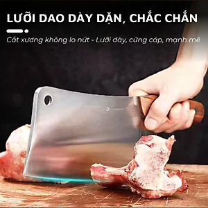 Dao chặt xương lớn DandiHome thép 4Cr13 nặng 890gr cao cấp