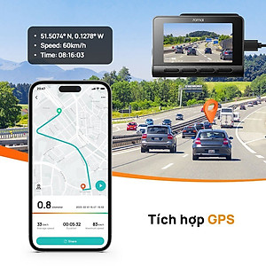 Camera hành trình 70mai Dash Cam A810 chất lượng 4K HDR, có 4G, GPS, an toàn ADAS, Ghi Hình Đêm Vượt Trội - Hàng chính hãng