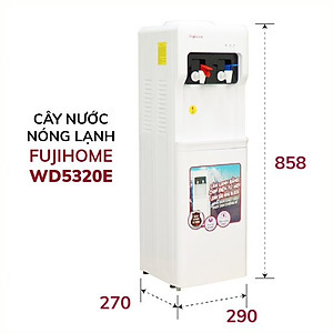 Cây nước nóng lạnh Nhật Bản Fujihome WD5320E khóa vòi nóng, máy nước uống nóng lạnh mini tự ngắt tiết kiệm điện - Hàng Chính hãng