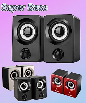 Loa vi tính để bàn SUPER BASS cực đã dòng loa cao cấp cho laptop, pc, điện thoại MÀU ĐEN 106x66mm - Hàng Chính Hãng 