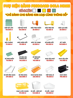 Bảng lỗ Pegboard Dola Home cao cấp kẹp bàn tiết kiệm diện tích không khoan tường để bàn phím, tai nghe, đồ dùng làm việc