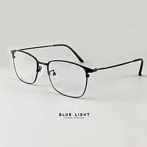 Gọng Kính Cận, Kính Giả Cận Chống UV Dáng Vuông Kim Loại Thanh Mảnh - BLUE LIGHT  