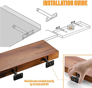 Bộ 4 chốt âm kệ treo tường, pát âm đỡ kệ trang trí bằng thép đặc 15cm kèm phụ kiện vít tắc kê – Hàng chính hãng