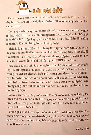 All In One - Sổ Tay Vật Lý Cấp 3