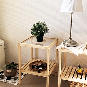 KỆ GỖ TRANG TRÍ MẶT KÍNH - GLASS SHELF NATURAL